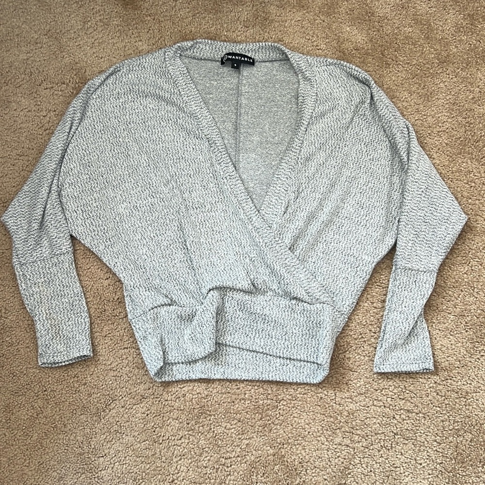 Wantable Dohlman sleeve deep V wrap top
